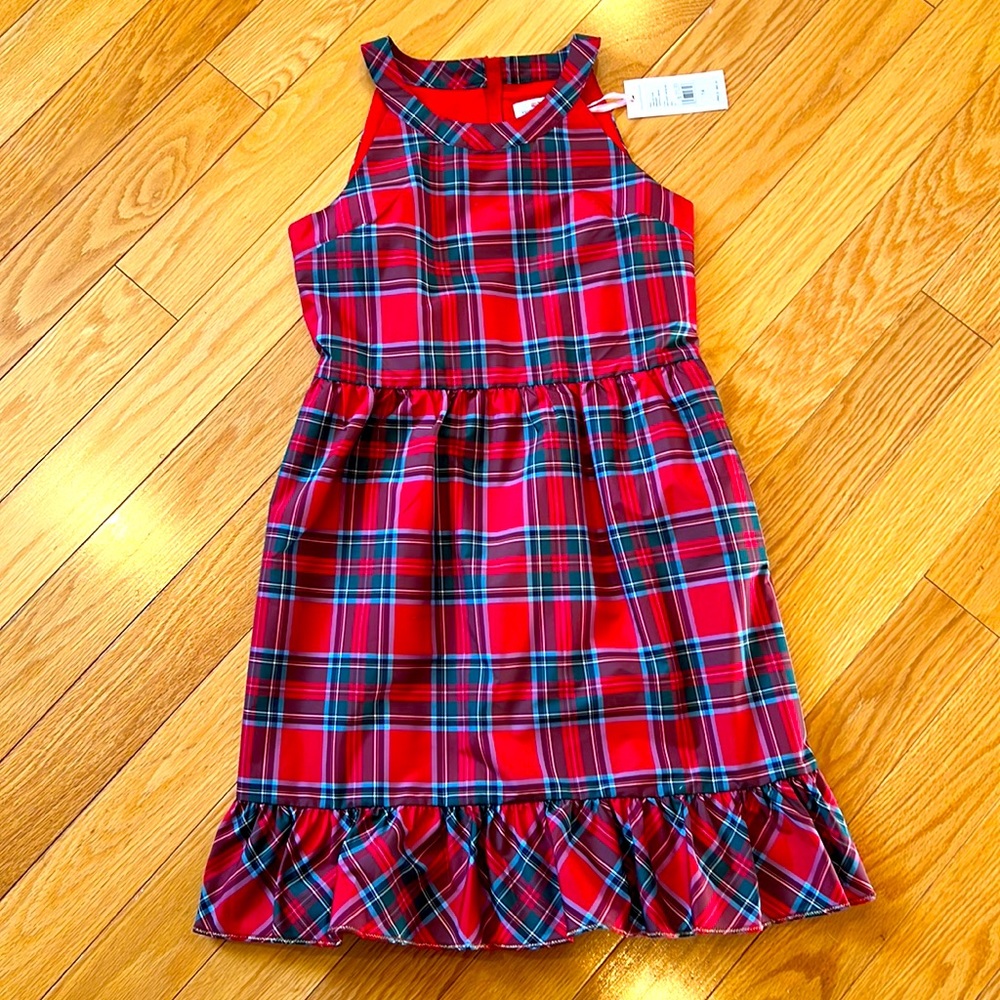 NWT Vineyard Vines Taffeta Tartan Dress in Nantucket Tartan Red